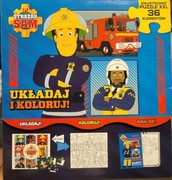Strażak Sam Układaj i Koloruj Dwustronne Puzzle XXL 36 Elementów!