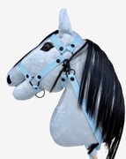 Ogłowie błękitne kantar wodze hobby horse A5 koń na kiju dodatki akcesoria