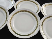 Komplet 6 szt talerze obiadowe Porcelana Chodzież zlote zdobienia  prl 