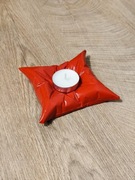 CZERWONY świecznik dekoracyjny imitacja PODUSZKI idealna dekoracja PREZENT