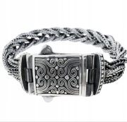 Bransoleta męska ręcznie zaplatana, nordycka klamra