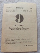 Kartka z kalendarza 9.08.1988