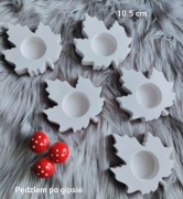 Świecznik – Listek z gipsu ceramicznego | 10,5 cm