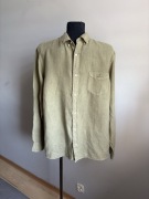 GANT koszula Iniana męska khaki 100 % len letnia XL