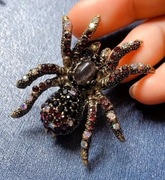 Broszka pająk tarantula vintage postarzana