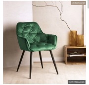 HOMLA Krzesło FLOSSI welurowe zielone 57x63x84 cm