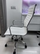 FOTEL BIUROWY BIAŁA SKÓRA 