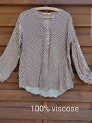 Bluzka koszulowa damska długi rękaw lub 3/4 geometryczny wzór wiskoza