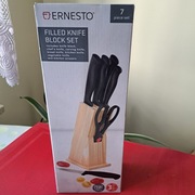 Zestaw Komplet NOŻY W BLOKU ERNESTO 7 elementów NOWE