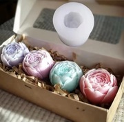 PIWONIA Pąk forma silikonowa 3.4*5.1 do odlewów Świec Mydła Czekolady 