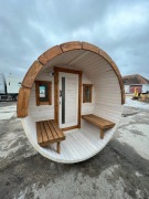SAUNA OGRODOWA Z PIECEM i z TARASĄ, 500 cm