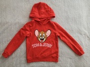 Czerwona bawełniana bluza dresowa z kapturem Tom & Jerry OVS 140