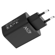 Ładowarka sieciowa 40 w czarna USB-A USB-C
