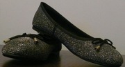 Balerinki srebrzyste, połyskujące, rozmiar 36
