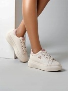 BEŻ- JASNY BRĄZ SNEAKERSY DAMSKIE CLEVERMOOD 38