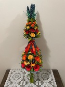 Palma wielkanocna - kwiaty z bibuły  _rękodzieło