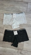Hana majtki czarne białe koronkowe nowe L