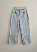 Niebieskie jasne szerokie jeansy z wysokim stanem Ophelia Rose 40 L