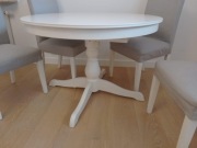 Stół IKEA Ingatorp okrągły rozkładany biały