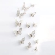 Motyle 12 sztuk moda 3D Hollow Butterfly kreatywna ściana naklejki