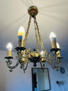 żyrandol 6 ramienny mosiężny.