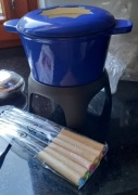 Zestaw do fondue żeliwny garnek