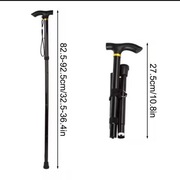 SKŁADANA ALUMINIOWA LASKA INWALIDZKA REGULOWANA CZARNA 82,5-92,5 cm