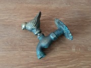 Piękny Zabytkowy Mosiężny Kran