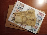 2 x banknot 500zł, Kosciuszko + wydruk + gratis + 2 x antyrama A5 