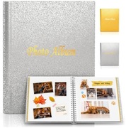 Instax Mini Polaroid-  Brokatowy Album Na Zdjęcia Srebrny