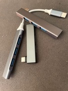Zestaw 3 Hub-ów do McBook rozgałęziacz laptop/tablet USB-C - A x3/x4