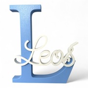 Leoś - duża litera + imię - ozdoba do pokoju dziecka