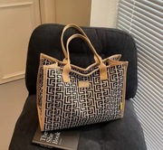 Duża Torebka Damska Nylonowa Shopperka na ramię 