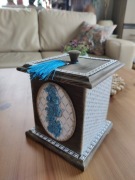 Szkatułka drewniana vintage ręcznie zdobiona pudełko  decoupage 