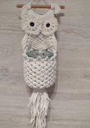 Makramowy świecznik Sowa i świeczka sojowa