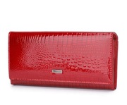 Portfel czerwony skórzany w pudełku na prezent