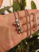 Nowy naszyjnik łańcuszek miś ruchome nóżki i rączki 