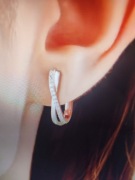 Kolczyki  srebro próba S 925 i cyrkonie bardzo eleganckie stan bdb