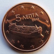 GRECJA  2012 5 CENTÓW UNC !!!!!!!!!!