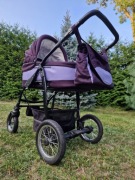 Wózek JEDO gondola + spacerówka 2w1 fiolet w dobrym stanie wyposażony