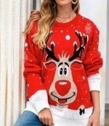 ELSA.M by May czerwony sweter renifer M/