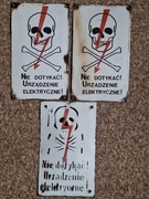 Tabliczka ostrzegawcza Vintage 3 szt.