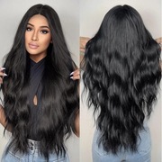 Nowa czarna peruka testar jak prawdziwe ludzkie włosy 