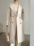 Długi beżowy trencz 