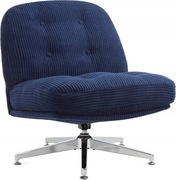 Krzesło Biurowe Fotel Obrotowy Bez Podłokietników Niebieskie