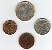 1 lew, 20 stotinek, 5 stotinek, 2 stotinki. Bułgaria. (4 szt.)