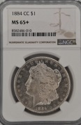 USA - Morgan Dollar - 1USD - 1884 CC - MS65+ NGC - Fenomenalna!