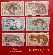 Znaczki fauna;899: zwierzęta, ssaki- Czechosłowacja 1967r **