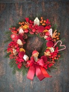 Wyjątkowy wianek świąteczny - Miś w Świątecznym Miasteczku 