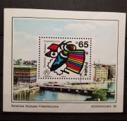 Polska blok 130 kas. Światowa Wystawa Filatelistyczna Stockholmia nr 36